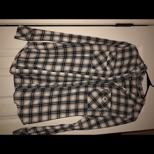 BKE hooded plaid button up